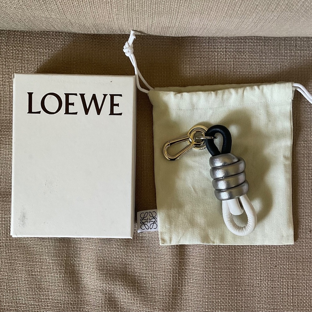 Loewe leather knot keychain bag charm